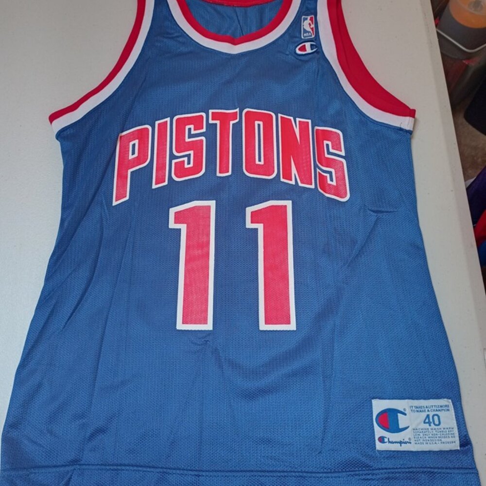 Champion Isiah Thomas Detroit Pistons NBA Basketball Jersey Adult Medium 40